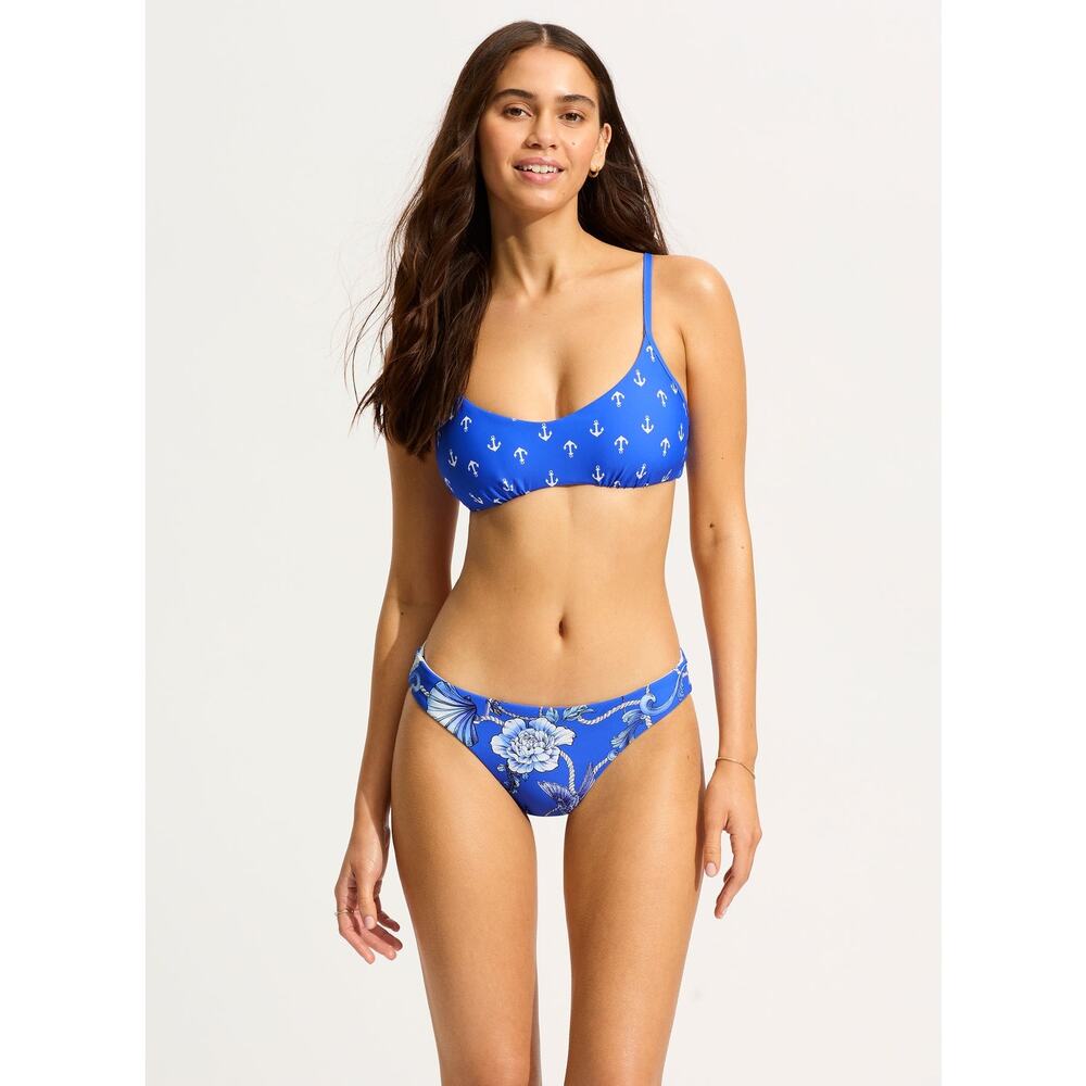 Seafolly Ahoy Bralette Bikini Top - Azure NWT SIZE 6 10 12